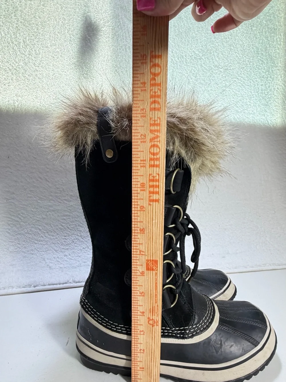 Sorel Joan of Arctic Waterproof Suede Snow Boots Black Womens Size 10 Winter